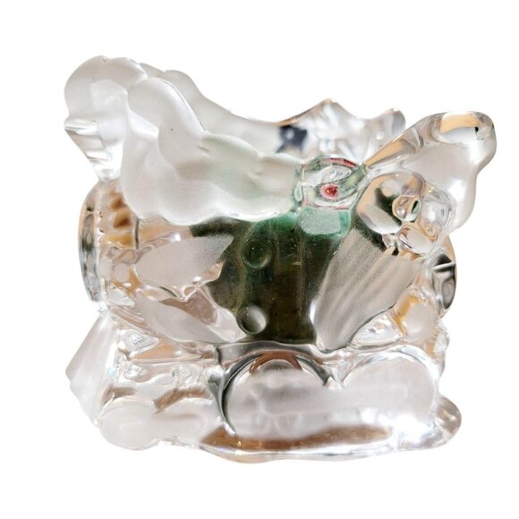 Gorham Christmas North Pole Express Santa Train Votive Lead Crystal from Germany - Picture 2 of 12